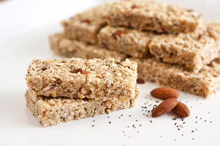 Breakfast Ideas For Kids On The Go - Almond Cereal Bars Almond Cereal Bars