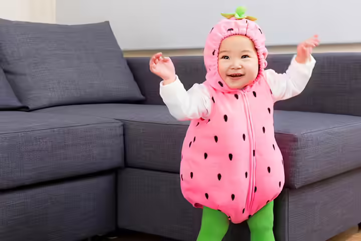 Homemade Baby Halloween Costumes-Baby Strawberry Baby Strawberry