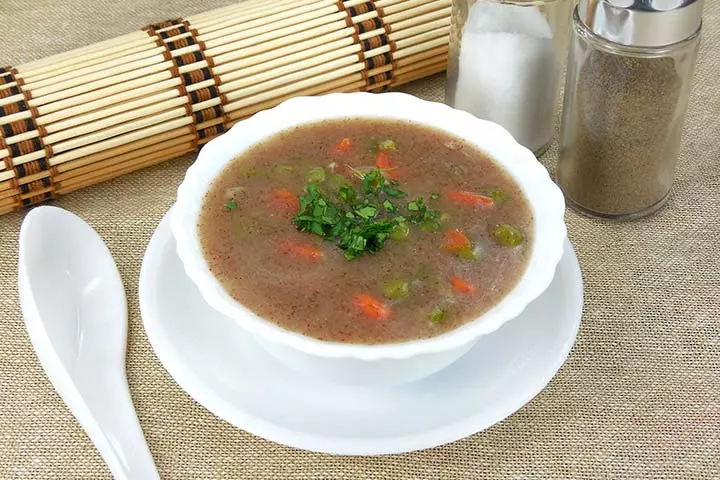 Chicken and finger millet (ragi) porridge