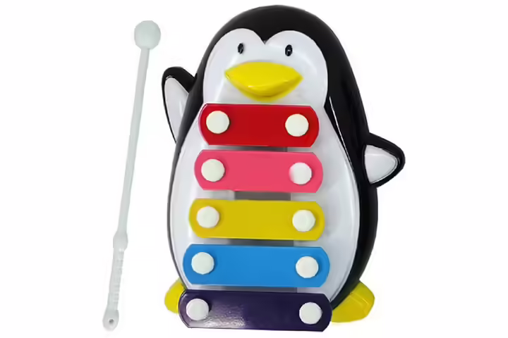 Coromose Child Kid 5-note Xylophone Beetle Shape Wisdom Development Penguin (Black) Goodscene Interesting Discovery Penguin 5-Note Xylophone