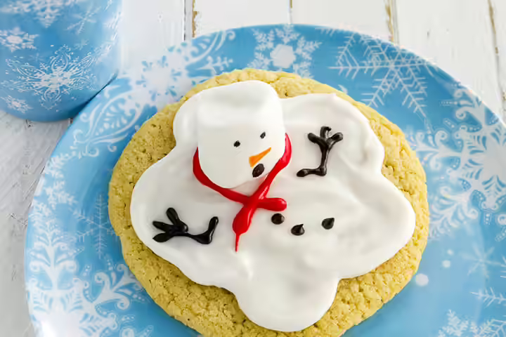 Christmas Recipes For Kids - Melting Snowman Cookies Melting Snowman Cookies