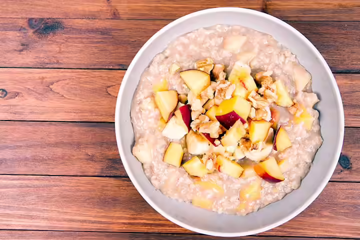 Peach and rice flour porridge Peach and rice flour porridge