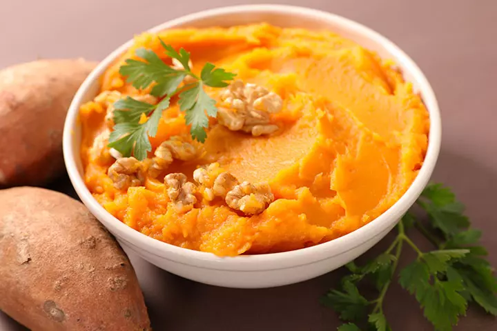 Sweet potato and carrot puree