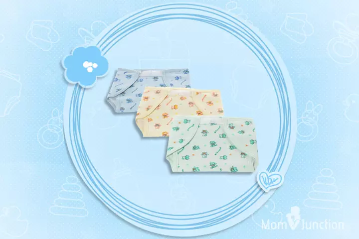 Tiny Care U Shaped Outside Cloth Inside Plastic Diapers