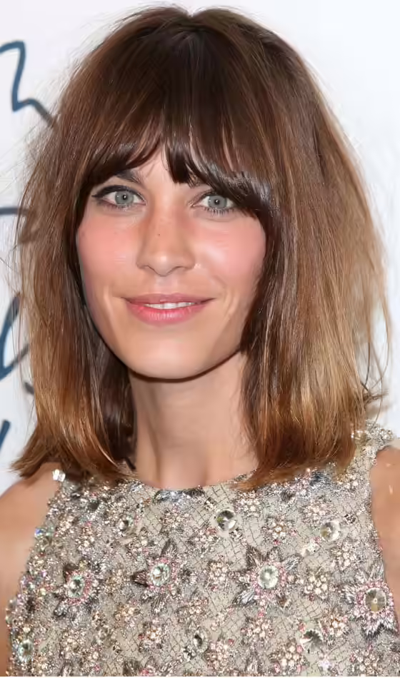 Highlighted Bob Hairstyles - Bob With Soft Bangs In Chocolate Brown Bob With Soft Bangs In Chocolate Brown