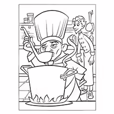 Chef Skinner Chef Skinner Tasting the Ratatouille Picture to Color