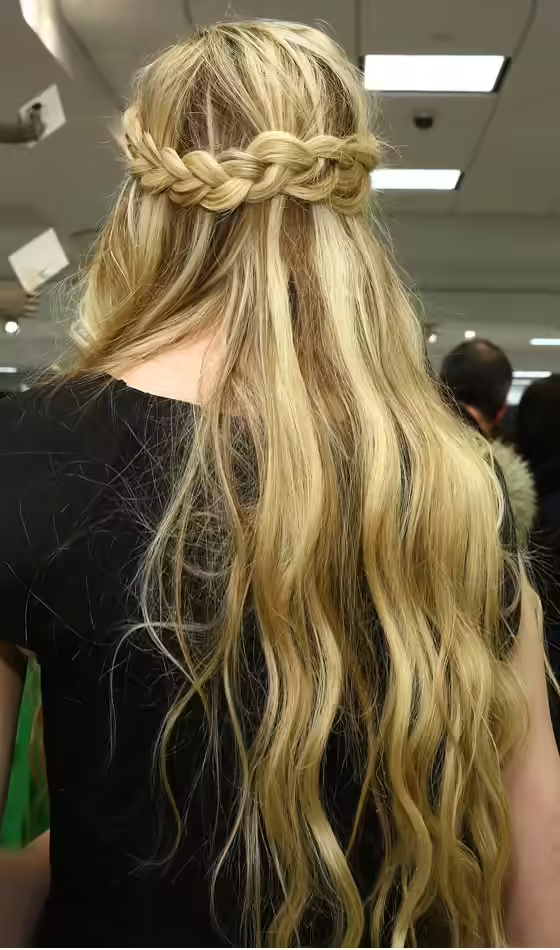 Halo Hairstyle - Half Up Crown Braid Half Up Crown Braid