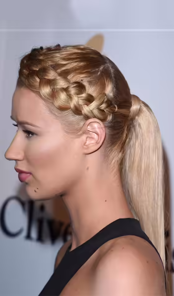 Halo Hairstyle - Halo Braid With Ponytail Halo Braid With Ponytail
