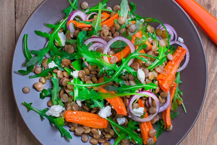 Lentil Pancetta And Feta Salad