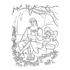 Coloring Page of Megara And Hercules