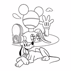 Pluto In The Club House Picture of Pluto In The Club House to Color