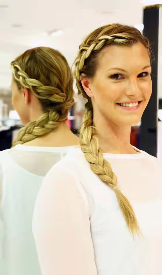 Halo Hairstyle - Side Halo Braid With Plaited Ponytail Side Halo Braid With Plaited Ponytail