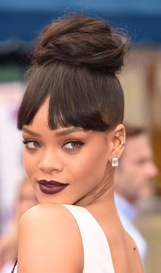 Friday Hairstyles - Topknot With Bangs Topknot With Bangs