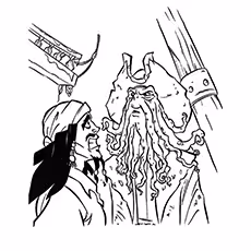 Jack Sparrow Coloring Pages - Jack With Davy Jones Jack With Davy Jones