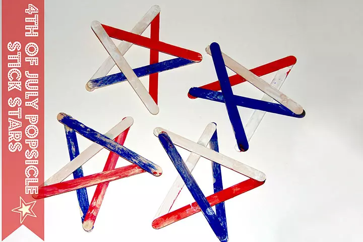 Patriotic Fourth Of July Popsicle Stick Stars