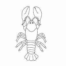 Simple Lobster Coloring Image Simple Lobster Coloring Image
