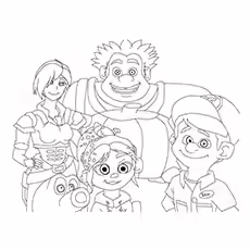 Wreck It Ralph Coloring Pages - Wreck-It Ralph Gang Wreck-It Ralph Gang