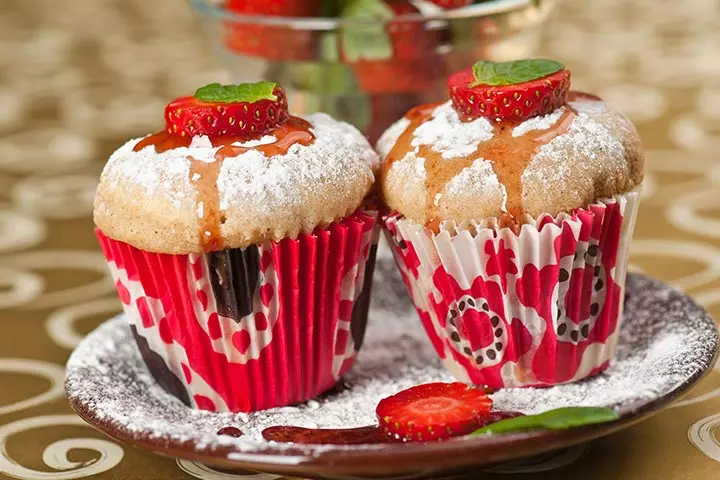 Apple And Strawberry Muffin