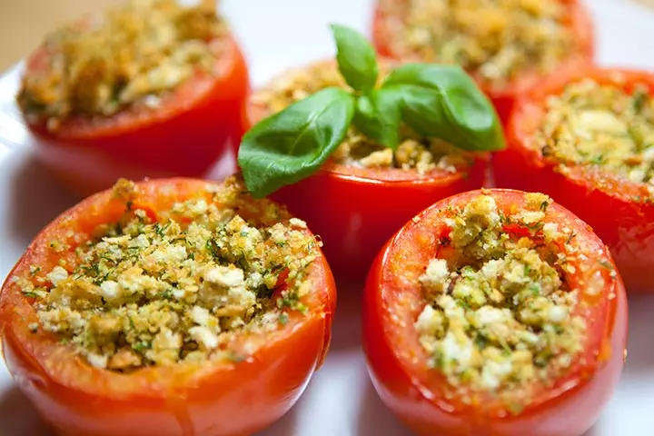 Broccoli Filled Cherry Tomatoes