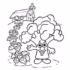 Broccoli Coloring Page - Broccoli In His Farm Broccoli Coloring Page - Broccoli In His Farm