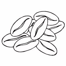 Coffee Bean Coloring Page of Coffee Bean