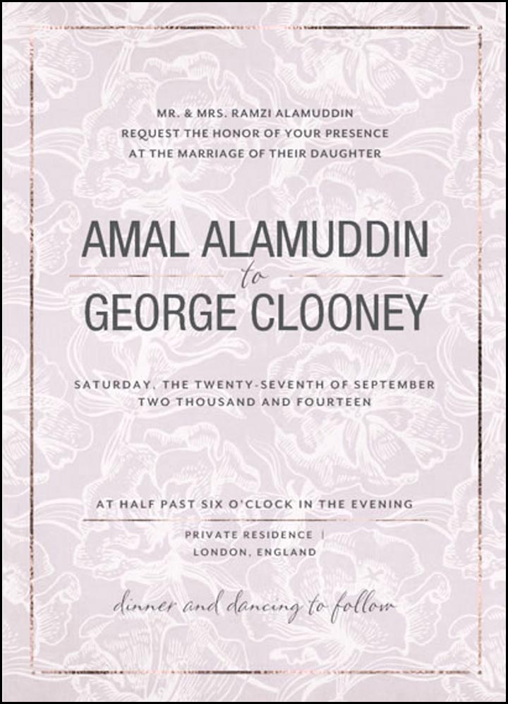 The Perfect Engagement Invitation - Amal And George