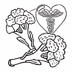 Broccoli Coloring Page - Good For Heart Broccoli Coloring Page - Good For Heart