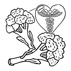 Broccoli Coloring Page - Good For Heart