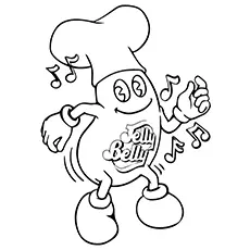 Coloring Sheet of Jelly Bean Grooving Printable