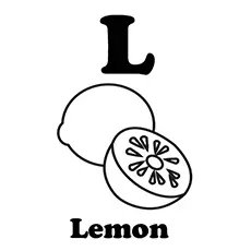 Lemon Coloring Page - L For Lemon