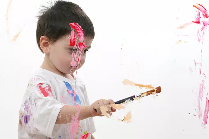 Painting the windows, indoor activities for toddlers