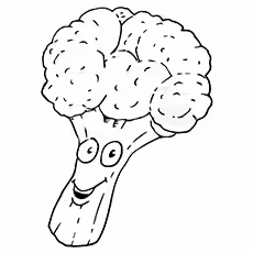 Broccoli Coloring Page - Smiling Broccoli Broccoli Coloring Page - Smiling Broccoli
