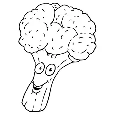 Broccoli Coloring Page - Smiling Broccoli