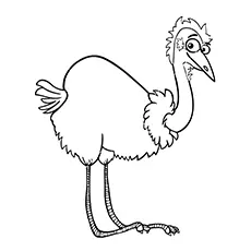 Emu Coloring Page - An Animated Emu