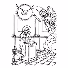 Pigeon Coloring Page - Angel Gabriel And Mary Pigeon Coloring Page - Angel Gabriel And Mary
