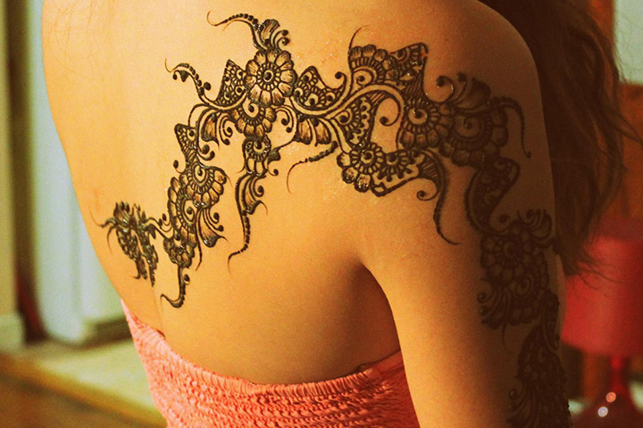 Bajuband Mehndi Design - Back and arm henna design