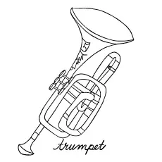 Bb Trumpet Coloring Page to Print