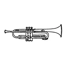 Trumpet Cornet Coloring Page to print Free