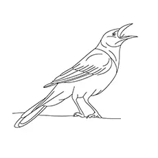 Crow Coloring Page - Crow Making A Call