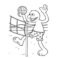 Free Coloring Pages of Elmo Playing Volleyball