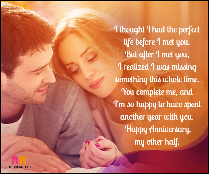 Love Anniversary Quotes For Him - You Complete Me