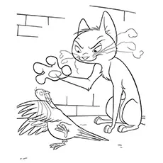 Dove Coloring Page - Mittens Trying To Catch A Dove