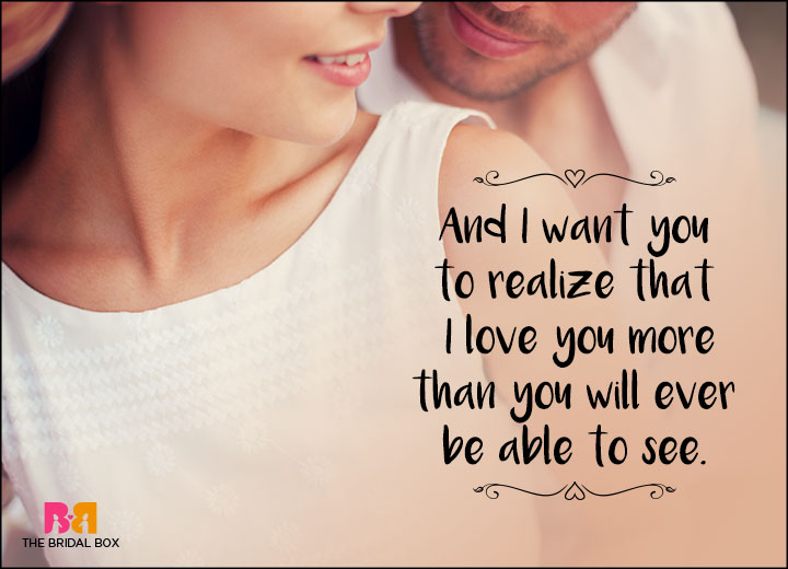 One Line Love Quotes - I Want You To Realize