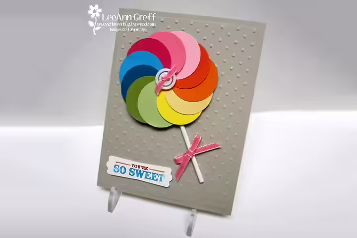 Punch art lollipop card, craft ideas for Children's Day Punch art lollipop card, craft ideas for Children's Day