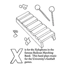 Xylophone Coloring Page - Red Coat Marching Band Xylophone