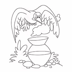 Thirsty Crow Coloring Page Thirsty Crow Coloring Page