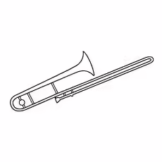 Trombone Coloring Page of Trombone Trumpet
