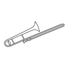 Coloring Page of Trombone Trumpet 