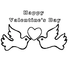 Valentine Dove Coloring Page 