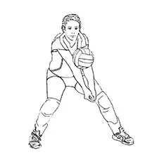 Boy Taken Center position In Volleyball Match Coloring Pages